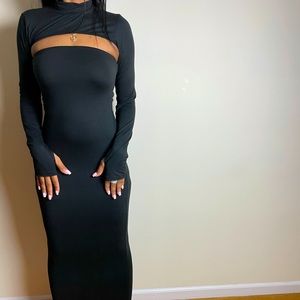 Multi purpose black midaxi dress